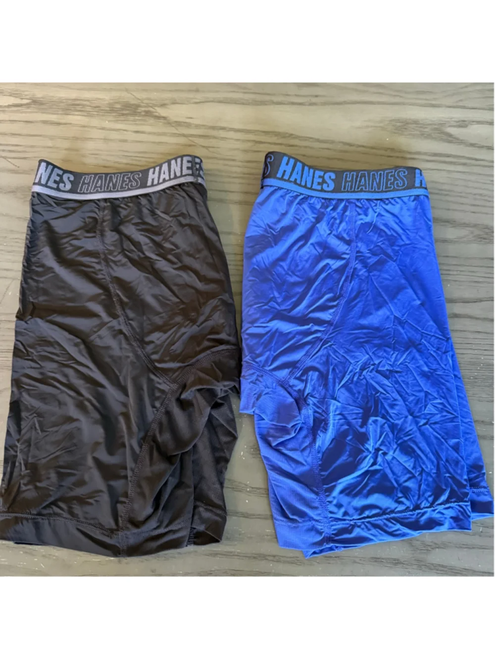 Hanes Moves Performance Boxer Briefs Men’s Large L Black Blue Long Leg 2-Pack